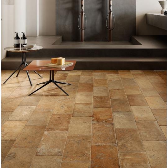 mediteranska oranzova podlahova krytina tehlovy efekt podlhovasta mediteranska kachlicka mala 20x40 mrazuvzdorna cotto efekt krytina obyvacka kamenovy podhlolap kuchyna terasa cotto del campiano protismykova vintage lameridiana.jpg